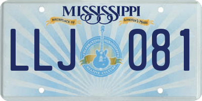 MS license plate LLJ081