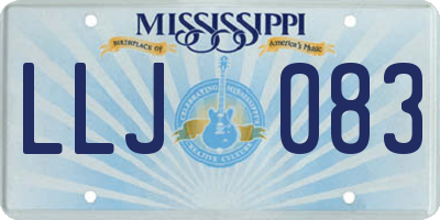 MS license plate LLJ083