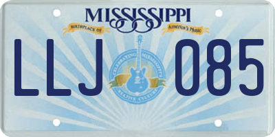 MS license plate LLJ085