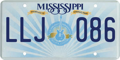 MS license plate LLJ086
