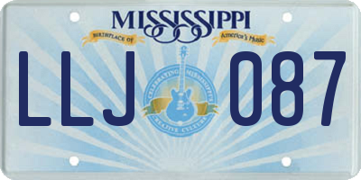 MS license plate LLJ087