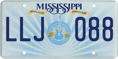 MS license plate LLJ088