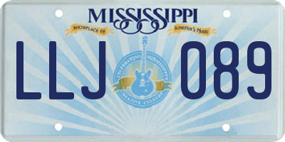MS license plate LLJ089