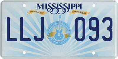 MS license plate LLJ093