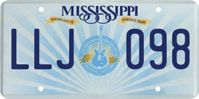 MS license plate LLJ098
