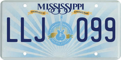 MS license plate LLJ099