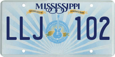 MS license plate LLJ102