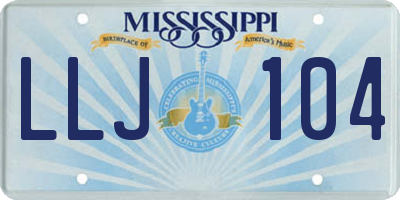 MS license plate LLJ104