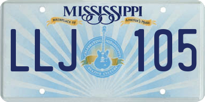 MS license plate LLJ105