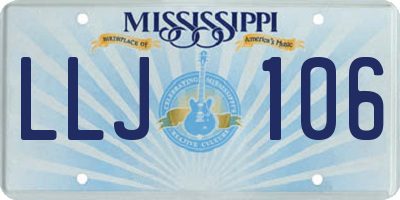 MS license plate LLJ106