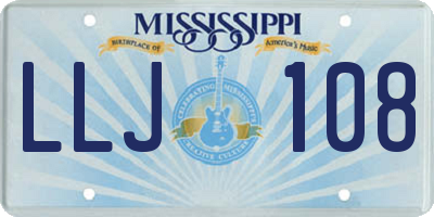 MS license plate LLJ108