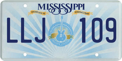 MS license plate LLJ109