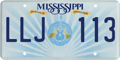 MS license plate LLJ113