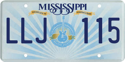 MS license plate LLJ115