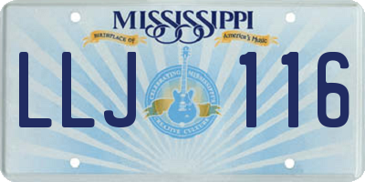 MS license plate LLJ116
