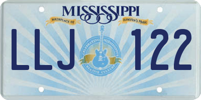 MS license plate LLJ122