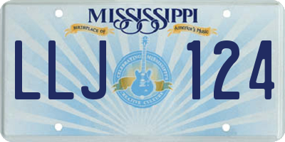 MS license plate LLJ124