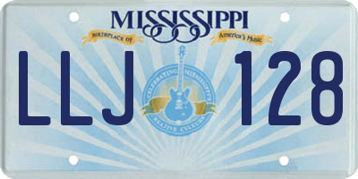 MS license plate LLJ128