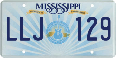 MS license plate LLJ129