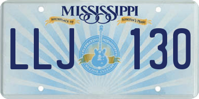 MS license plate LLJ130