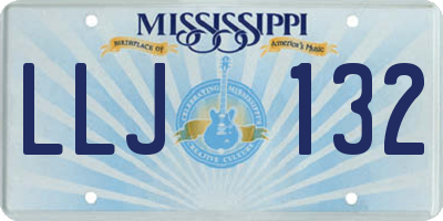 MS license plate LLJ132