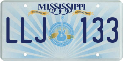 MS license plate LLJ133