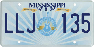 MS license plate LLJ135