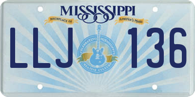 MS license plate LLJ136