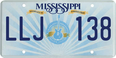 MS license plate LLJ138
