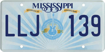 MS license plate LLJ139