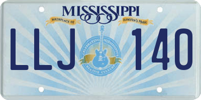 MS license plate LLJ140