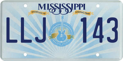 MS license plate LLJ143