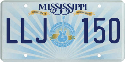 MS license plate LLJ150