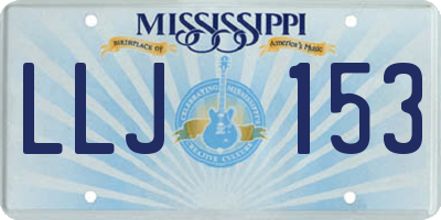 MS license plate LLJ153
