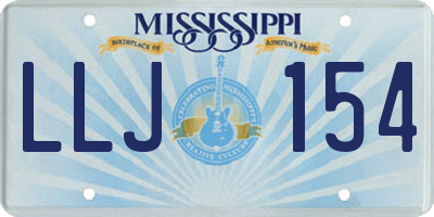 MS license plate LLJ154