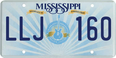 MS license plate LLJ160
