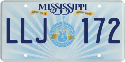 MS license plate LLJ172