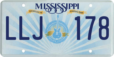MS license plate LLJ178