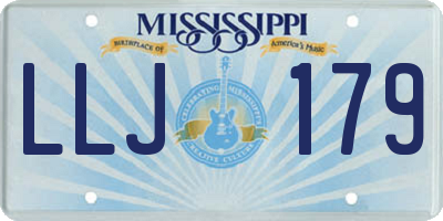 MS license plate LLJ179