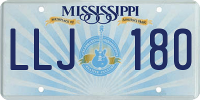 MS license plate LLJ180