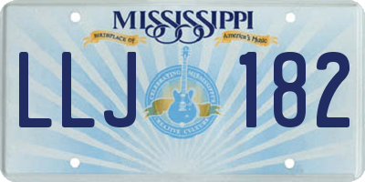 MS license plate LLJ182
