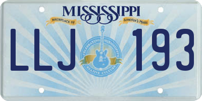 MS license plate LLJ193