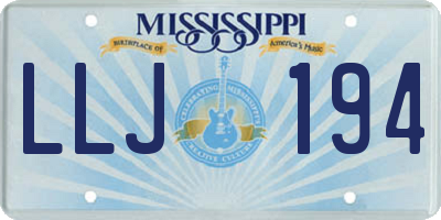 MS license plate LLJ194
