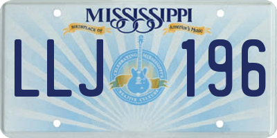 MS license plate LLJ196