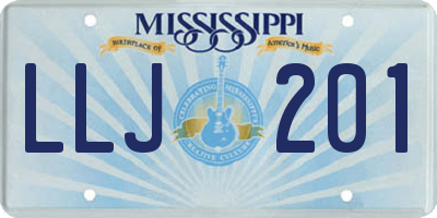 MS license plate LLJ201