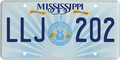 MS license plate LLJ202