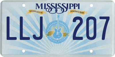 MS license plate LLJ207