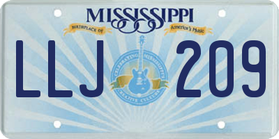 MS license plate LLJ209