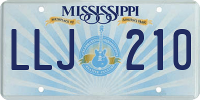 MS license plate LLJ210