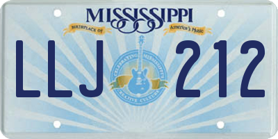 MS license plate LLJ212